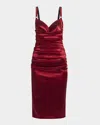Dolce & Gabbana Red Dress With Bustier Design And Ruffled Details In Fabric Woman In Medium Red