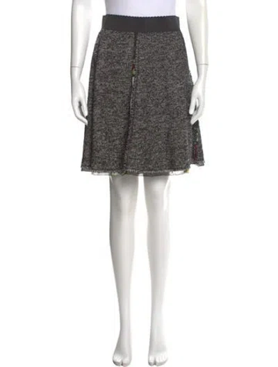 Pre-owned Dolce & Gabbana Raw-edge Trim Knee-length Skirt In Gray