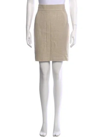 Pre-owned Dolce & Gabbana Raw-edge Trim Knee-length Skirt In Neutral