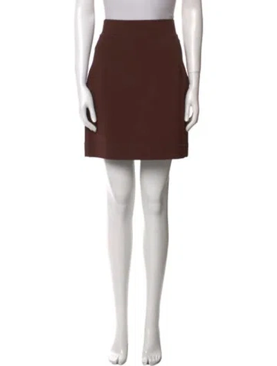 Pre-owned Dolce & Gabbana Raw-edge Trim Mini Skirt In Brown