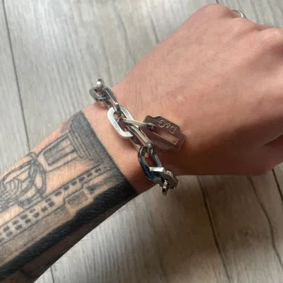 Pre-owned Dolce & Gabbana Razorblade Sample Bracelet In Silver