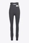 Dolce & Gabbana Re-edition 1991 Crossed Strap Leggings In Gray