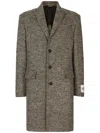 Dolce & Gabbana Tailored Herringbone Coat In Grey