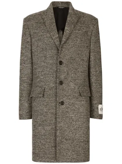 DOLCE & GABBANA SINGLE-BREASTED MELANGE COAT