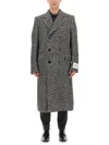 Dolce & Gabbana Re Edition Coat In Houndstooth Wool In Multicolour