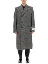 Dolce & Gabbana Double-breasted Wool Houndstooth Coat In Multicolour