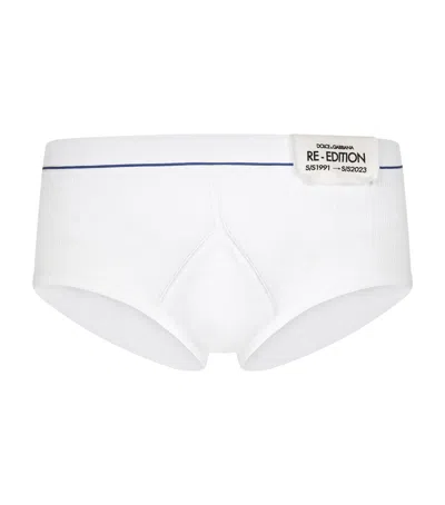 Dolce & Gabbana Re-edition Cotton Y-front Briefs In White