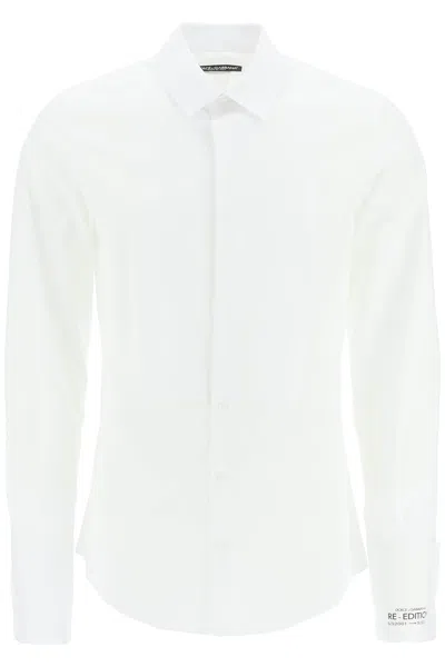 Dolce & Gabbana Re-edition Gold-fit Tuxedo Shirt In White