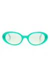 Dolce & Gabbana Re-edition Oval-frame Sunglasses In Green