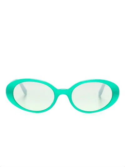 Dolce & Gabbana Re-edition Oval-frame Sunglasses In Green