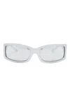 Dolce & Gabbana Re-edition Rectangle-frame Tinted Sunglasses In Silver