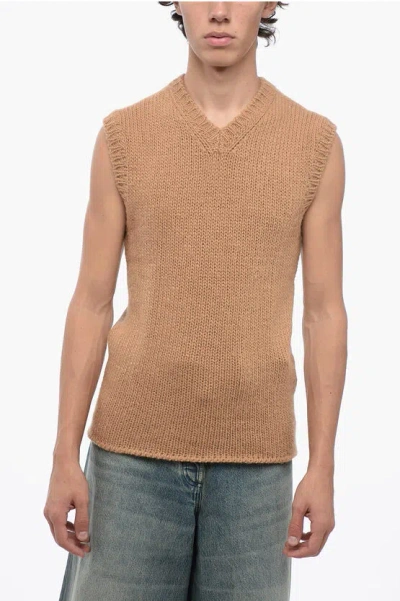 Dolce & Gabbana Virgin Wool-blend Jumper In Brown