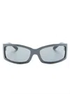 Dolce & Gabbana Re-edition Wraparound-frame Sunglasses In Grey