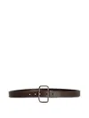 Dolce & Gabbana Rectangle-buckle Leather Belt In Brown