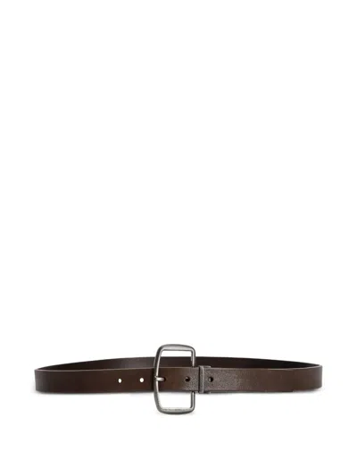 DOLCE & GABBANA RECTANGLE-BUCKLE LEATHER BELT