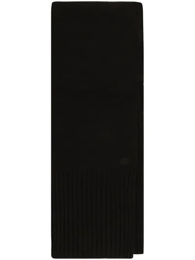 Dolce & Gabbana Rectangle Cashmere Scarf In Black