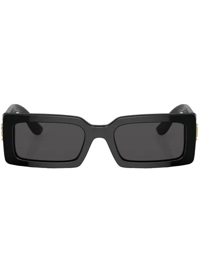 Dolce & Gabbana Dg4416 Rectangle-frame Acetate Sunglasses In Black