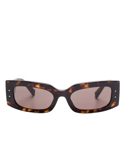 Dolce & Gabbana Rectangle-frame Sunglasses In Brown