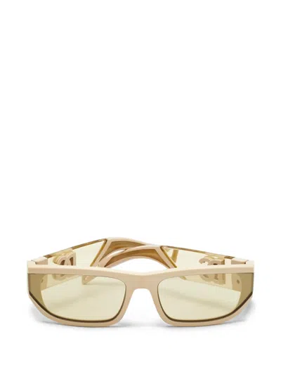 Pre-owned Dolce & Gabbana Rectangle-frame Sunglasses In Neutral