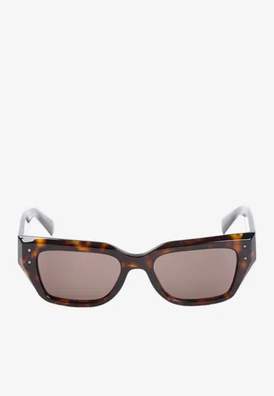 DOLCE & GABBANA RECTANGULAR ACETATE SUNGLASSES