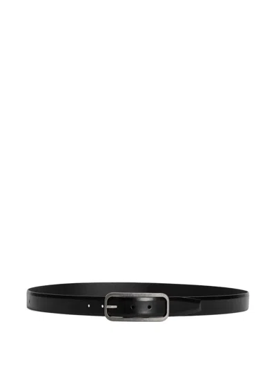 DOLCE & GABBANA RECTANGULAR-BUCKLE LEATHER BELT