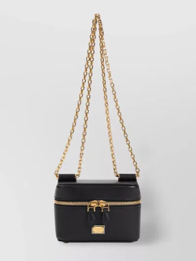 Dolce & Gabbana Rectangular Chain Shoulder Bag In Black
