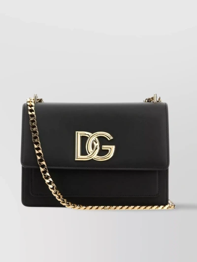 Dolce & Gabbana Rectangular Chain Strap Shoulder Bag In Black