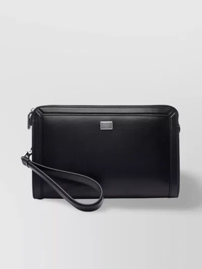 Dolce & Gabbana Rectangular Clutch Bag With Removable Wrist Strap In Gray