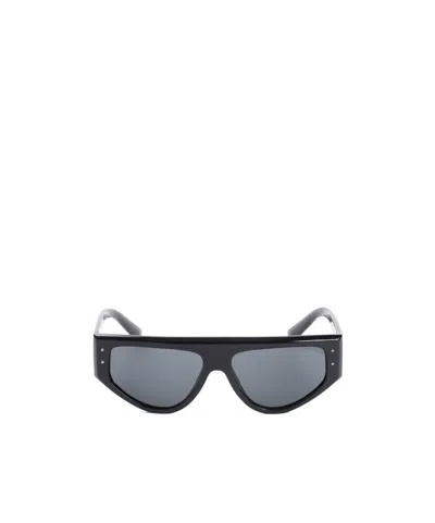 Dolce & Gabbana Rectangular Logo Sunglasses In Gray