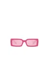 Dolce & Gabbana Rectangular Plastic Sunglasses In Pink