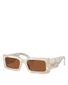Dolce & Gabbana Rectangular Sunglasses, 53mm In Ivory/brown Solid