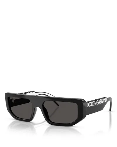 Dolce & Gabbana Rectangular Sunglasses, 56mm In Black