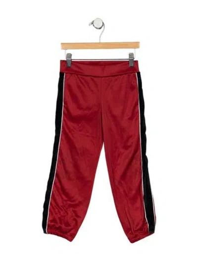 Pre-owned Dolce & Gabbana Babies' Red And Multicolor Patterned Sweatpants With Elastic Waist