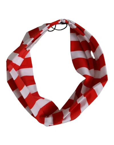 Dolce & Gabbana Red And White Striped Headband