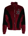 Dolce & Gabbana Red Black Cotton Logo Fullzip Bomber Jacket