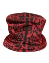 Dolce & Gabbana Red Black Nylon Leopard Print Bucket Men Cap Hat In Red