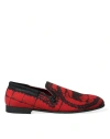 Dolce & Gabbana Red Black Torero Loafers Slippers Men Shoes In Black