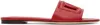 Dolce & Gabbana 'bianca' Leather Flat Sole Sandals In Red