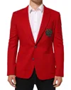 Dolce & Gabbana Red Cashmere 2 Buttons Suit Jacket Blazer In Red