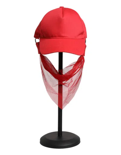 Dolce & Gabbana Red Cotton 6 Panels Women Baseball Women's Cap