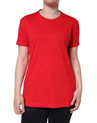 Dolce & Gabbana Red Cotton Crew Neck Short Sleeve Tee Women's T-shirt