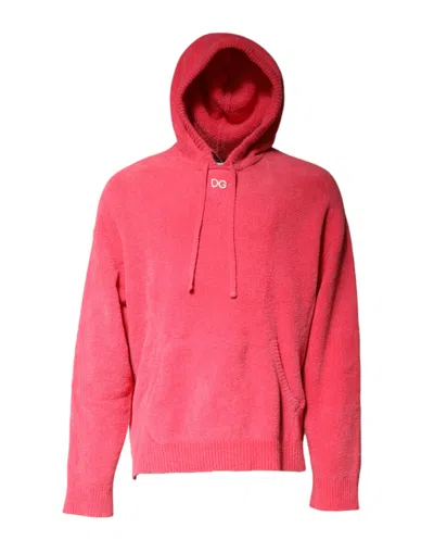 Dolce & Gabbana Red Cotton Knit Hooded Men Pullover Men's Sweater