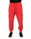 Dolce & Gabbana Red Cotton Men Jogger Sweatpants Pants In Red