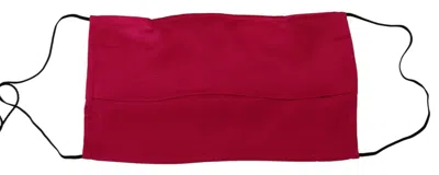 Dolce & Gabbana Red Cotton Pleated Elastic Ear Strap One Size Face Mask Accessory