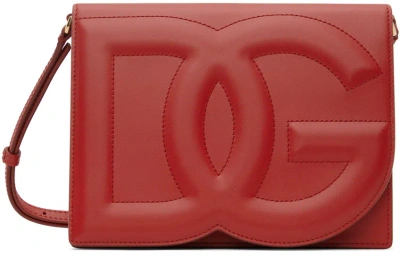Dolce & Gabbana Red 'dg' Logo Crossbody Bag In 8x052 Rosso