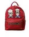 DOLCE & GABBANA RED #DGFAMILY EMBELLISHED BACKPACK VULCANO BAG