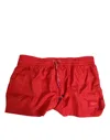 Dolce & Gabbana Logo Detailed Drawstring Swim Shorts In Red