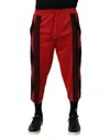 Dolce & Gabbana Red Embroidered Casual Cropped Trouser Pants In Red