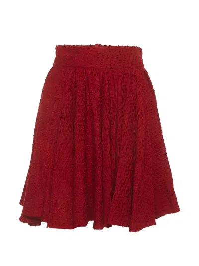 Pre-owned Dolce & Gabbana Red Flared Mini Skirt