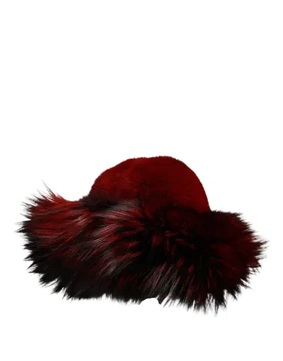 Dolce & Gabbana Red Fox Mink Fur Womens Bucket Capello Hat